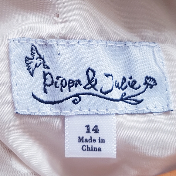 PIPPA & JULIE Ivory Tulle Polk-a-dot Tween Dress - Picture 7 of 12